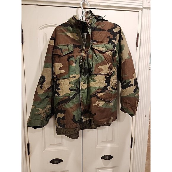 Rothco Ultra Force US Army Green Camo Field Coat W/Liner Men’s Size L Regular